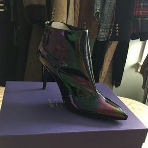 Stuart Weitzman Carltone Black Metallic Boot